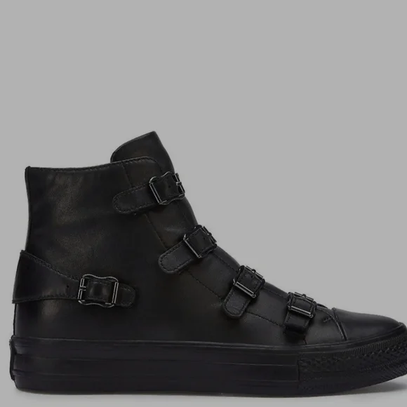 - ❤️Ash authentic women's leather black sneakers rare!!!NWT with black har… - Picture 8 of 12